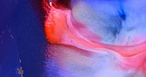 Blue red paint splash abstract background. Neon blue-red splashing, flowing Stock Illustration