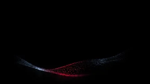 Blue red slow motion wave dots on black loop background Stock Footage 337190680