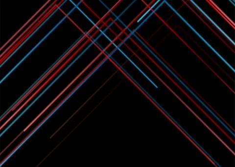 Blue red smooth lines abstract geometry background Stock Illustration