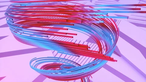 Blue Red Spiral Flowing Trails Scene Intro Logo Abstract Background Stock Footage 147220956
