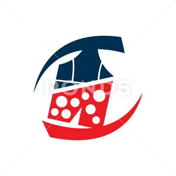 Blue red underpant fashion men underwear logo design vector illustration Stock Illustration