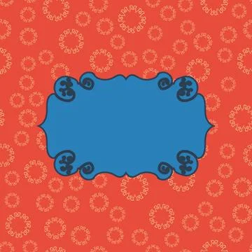 Blue on Red vintage seamless pattern background. Vector illustration endless Illustrazione stock