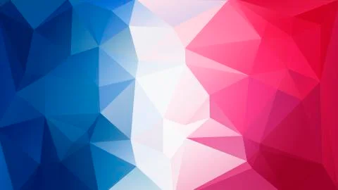 Blue-red-white triangular background Stock Illustration