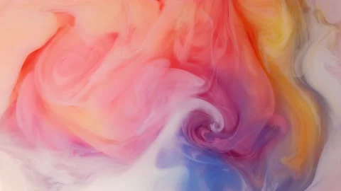 Blue red yellow Clouds Ink Reaction. abstract background. Circle mixing. slow Stock Footage 147742159