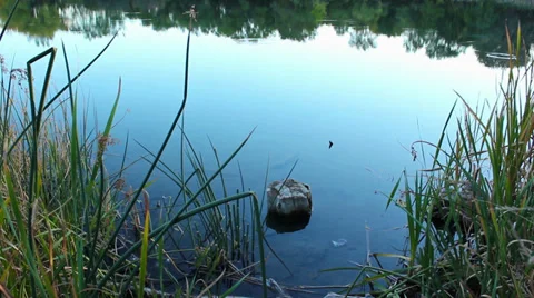 Blue reflection lake Stock-Footage 34814737