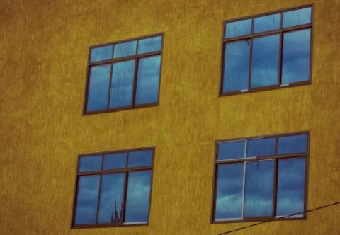 Blue reflections on big windows Foto stock