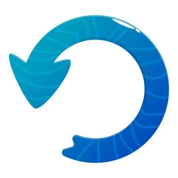 Blue refresh arrow forming a continuous circle symbolizing recursion Stock Illustration