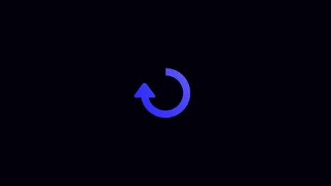 Blue Refresh Arrow Icon on Dark animation Background symbol loading Stock Footage 321996553