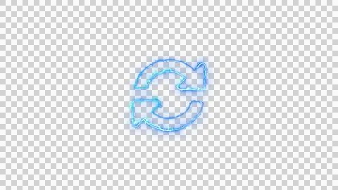 Blue refresh arrows isolated on transparent background forming a circular sha 库存插图