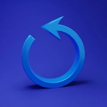 Blue Refresh icon isolated on blue background. Reload symbol. Rotation arro.. Stock Illustration