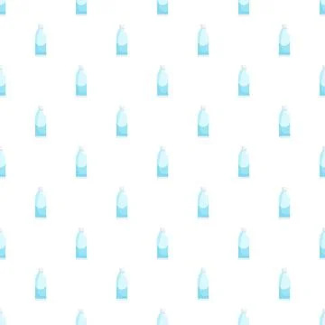 Blue refreshing drink water bottle seamless pattern Stock Illustration