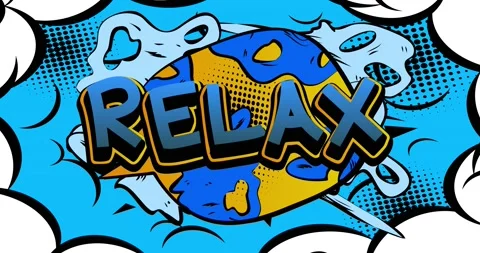 Blue Relax Comic Book Word Stock Footage 171949798