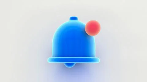 Blue Remind notification bell icon. 3d rendering. Stock Illustration