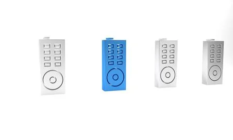 Blue Remote control icon isolated on white background. Minimalism concept. .. Stock Illustration