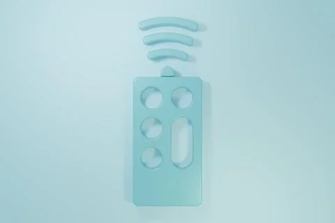 Blue Remote control icon isolated on blue background. Minimalism concept. 3.. イラスト素材