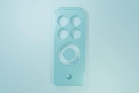 Blue Remote control icon isolated on blue background. Minimalism concept. 3.. Stock Illustration