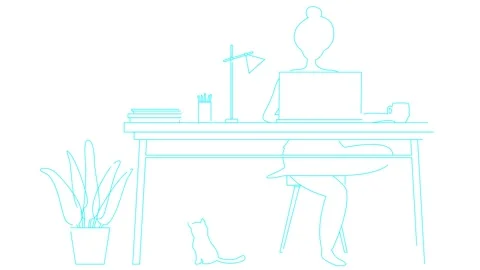 Blue remote work white Stock Footage 269123844