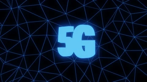Blue render 5G Network   Internet Mobile Wireless Business concept Stock Footage 135281121