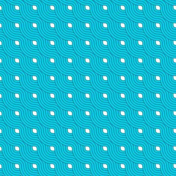 Blue repeat swirl background with abstract geometric seamless textured patter 스톡 일러스트