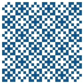 Blue Repeated Pixel Tile Checkerboard Pattern Illustrazione stock