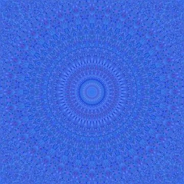 Blue repeating curved triangle mosaic tile mandala pattern Stock Illustration