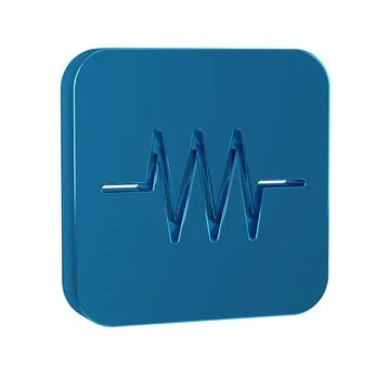 Blue Resistor in electronic circuit icon isolated on transparent background. Stock Illustration