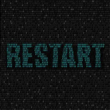 Blue restart code background 스톡 일러스트