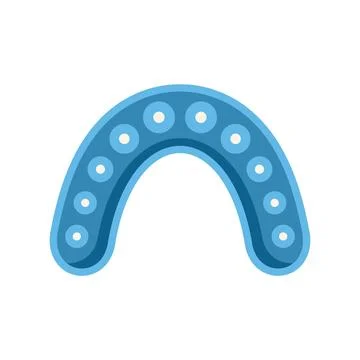 Blue retainer protecting teeth using for orthodontic treatment Stock Illustration