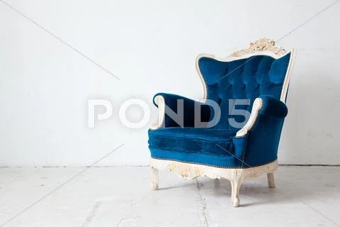 Blue Retro Armchair Stock Photos