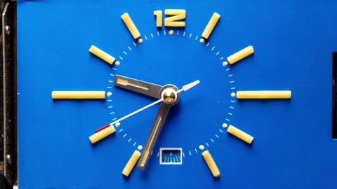 Blue retro clock stop motion Stock Footage 291859596