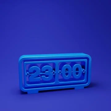 Blue Retro flip clock icon isolated on blue background. Wall flap clock, nu.. Stock Illustration