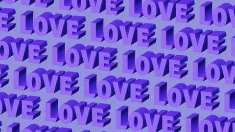 Blue Retro Moving LOVE Text Poster. Perfect for Valentine's day. Stock Footage 230125748