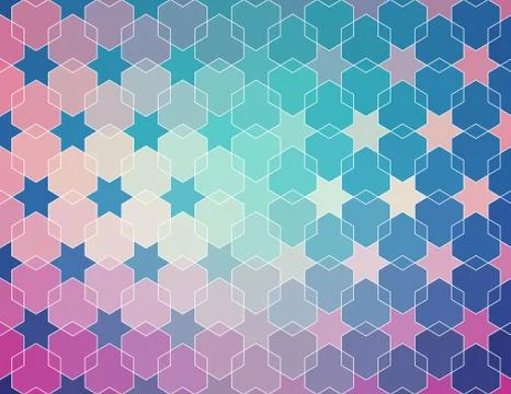 Blue retro pattern. Ethnic vector background Stock Illustration