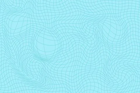 Blue retro psychedelic checkerboard pattern. Groovy funky textures. Stock Illustration