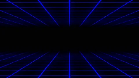 Blue Retro Sci-Fi Grid Stock Footage 141303499