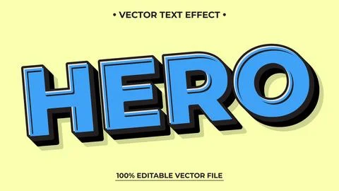 Blue retro vintage text effect, Editable text effect Stock Illustration