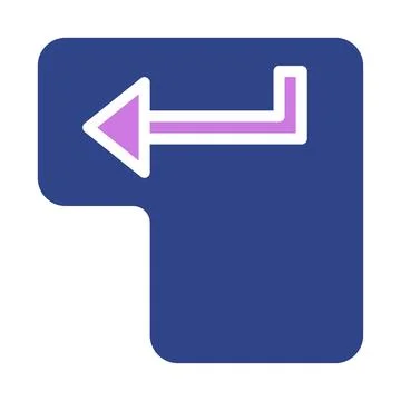 Blue Return Button Graphic With Pink Arrow Design Stock Illustration