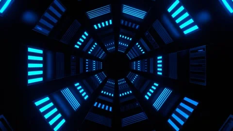 Blue Reverse Slowed Strobe Tunnel Background VJ Loop in 4K Video stock 276548900