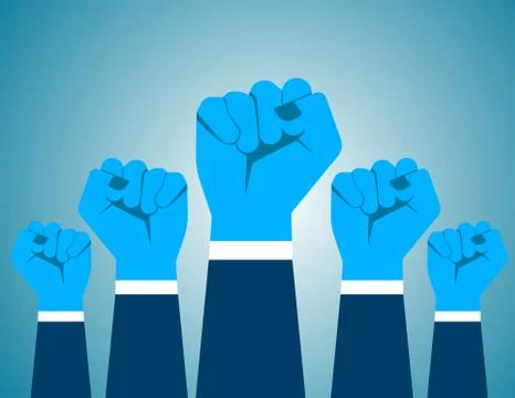Blue Revolution Hand Stock Illustration