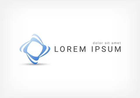 Blue rhombus unity abstract logo design template Stock Illustration