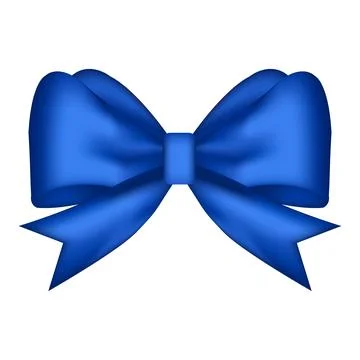Blue Ribbon Bow With Gradient Mesh Stock Illustration