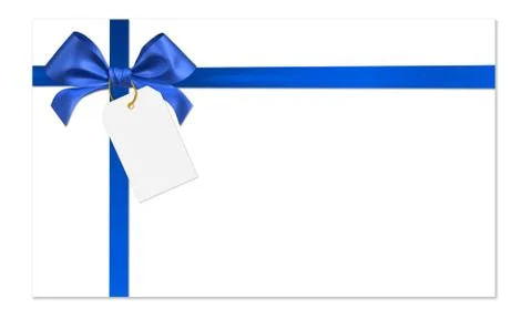 Blue ribbon bow Stock Illustration
