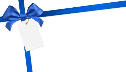 Blue ribbon bow Stock Illustration