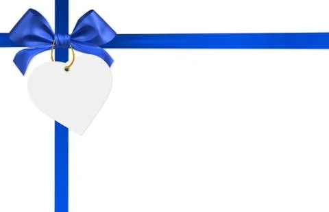 Blue ribbon bow Stock Illustration