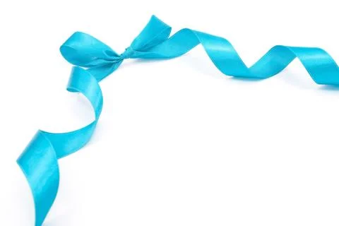 Blue ribbon with bow Stock Photos