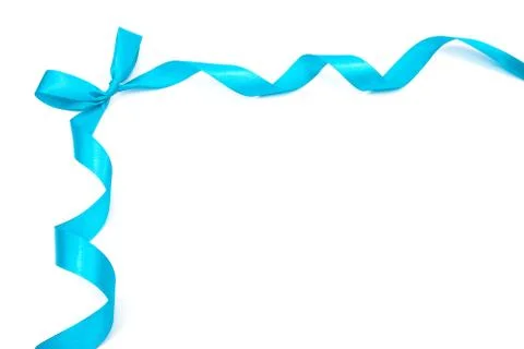 Blue ribbon with bow Stock Photos