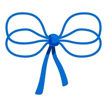 Blue ribbon bow representing gift wrapping and decoration Stock Illustration