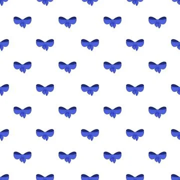 Blue ribbon bows seamless pattern background 스톡 일러스트
