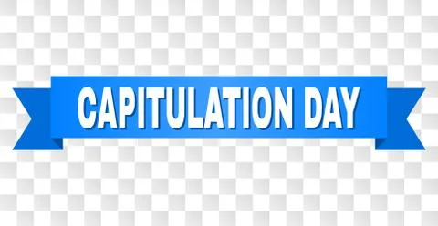 Blue Ribbon with CAPITULATION DAY Caption イラスト素材