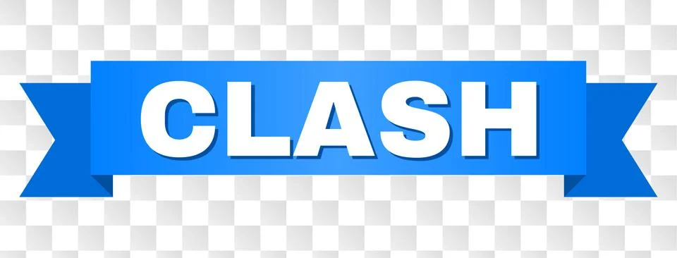 Blue Ribbon with CLASH Text Stock Illustration